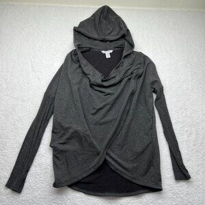 Athleta | Purana Wrap Hoodie Sweatshirt Charcoal Gray Draped XS